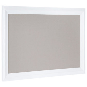 Whitley Framed Linen Fabric Pinboard, Gray/White 29.5x45.5