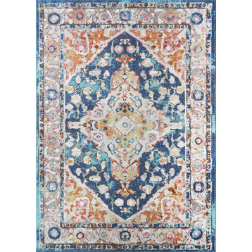 Barcelona Isabella Traditional Area Rug, Blue, 7'10"x9'10"