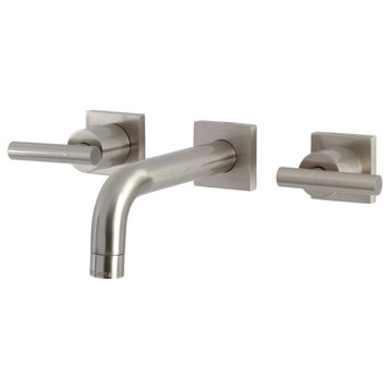 Kingston Brass KS6128CML Two-Handle Wall Mount Bathroom Faucet, Brushed Nickel