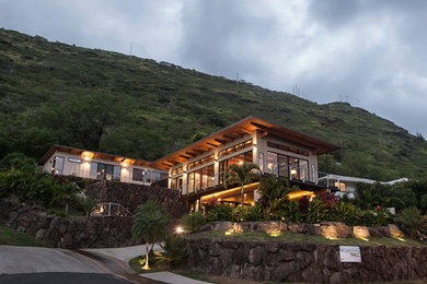 Example of a trendy exterior home design in Hawaii