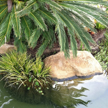 Landscape rock and boulder placement