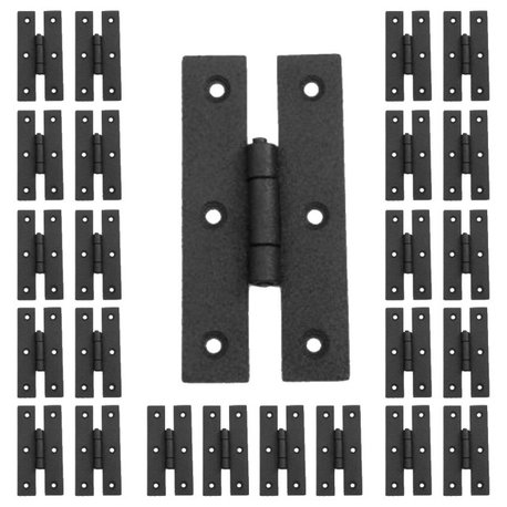Cabinet Hinge Black Wrought Iron Hinge H Flush 3'' H Pack of 25