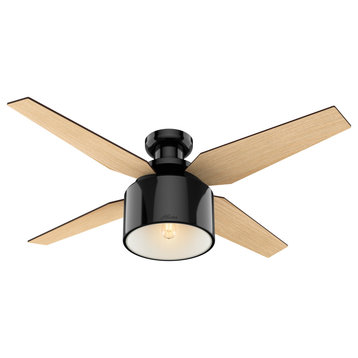 Hunter Fan Company 52" Cranbrook Low Gloss Black Ceiling Fan w/ Light/Remote