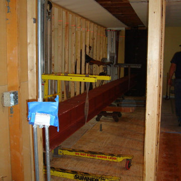 Steel Beam Replaces Bearing Wall For New Kitchen