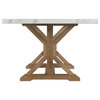 Liam Standard Height Rectangular Dining Table in White Marble ...