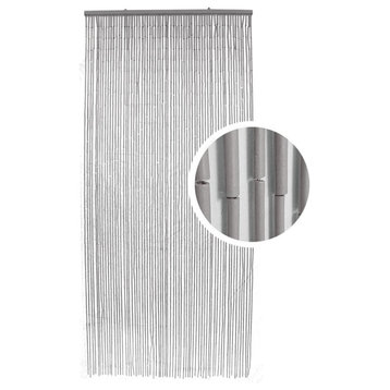 Bamboo Beaded Door Curtain 65 Strings 79" W x 36" W, Grey Taupe