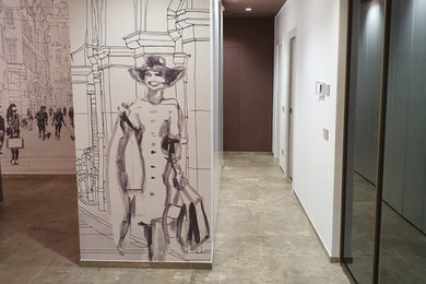 Immagine di un ingresso o corridoio minimalista