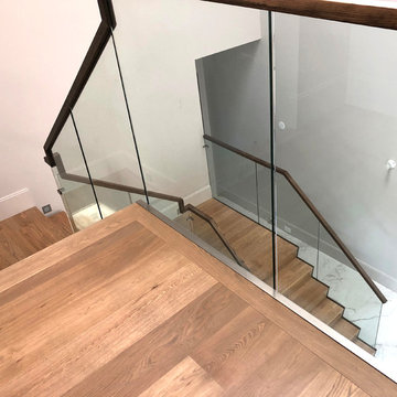 Dexter Modern Wood Cladding Staircase and Glass Railing