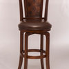 Hillsdale Napa Valley Swivel Counter Stool in Brown Leather, 25"
