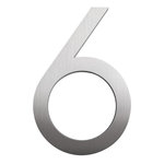 moderndwellnumbers - Modern Font House Number, Brushed, 12", Number 6 - Each modern house number comes with a brushed finish and clear protective coating that will help withstand extreme weather conditions. Numbers are cut using our own waterjet cutter. Installation hardware, mounting template, & instructions included.