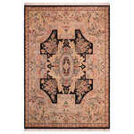 Bareens Designer Rugs - Angola Pak Persian Karole Black/Gray Wool Rug 8'3'' x 10'3'' - Designed with mesmerizing intricacy and gorgeous color palette, this hand-knotted masterpiece demonstrates the beauty and electrifying thrill of Pak Persian art. These meticulously hand-knotted Pak-Persian rug is made with pure wool and features breathtaking traditional, transitional, and tribal designs in bold luxurious color pallets. Known for their intricate designs these rugs are a reproduction of Persian rugs, made in Pakistan with unique Mughal designs. Made by master weavers using the same Persian texture, design and dying technique, we wanted to produce the most significant manifestation of Persian art, life, and culture. This rug is most famous for its exceptional quality, incredible designs, patterns, and vibrant rich color. Pak-Persian rugs made with Persian weave with high knot counts, which enables the high intricacy and detail found in the patterns are also referred to as "State of art", each color adds a rich beautiful detail in the artwork of this rug. The design, color, and beautiful chromatic composition with a vibrant sheen with intricate designs, exude beauty, elegance, and quality make this rug a masterpiece of its own.