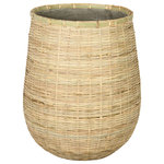 LH Imports - Bamboo Indoor Basket Planter, Brown - The Bamboo Indoor Basket Planter exemplifies the blend of aesthetic appeal and practicality. Crafted from nature's versatile material, bamboo, this planter presents a robust, eco-friendly solution for your indoor planting needs. Sporting a stimulating brown finish adds an organic touch while seamlessly blending into various interior decor styles. Its design is not only eye-catching but also highly functional, providing an ideal housing environment for a variety of plants.