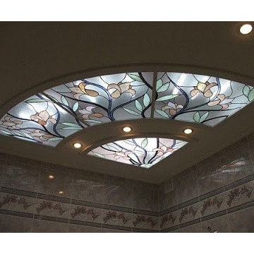 Installing stained glass panels in false ceiling designs