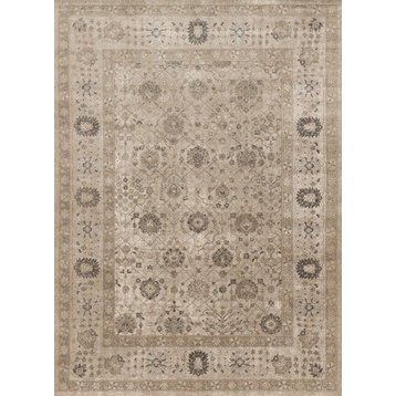 Durable Distressed Century Area Rug Taupe and Taupe, 2'8"x7'6"