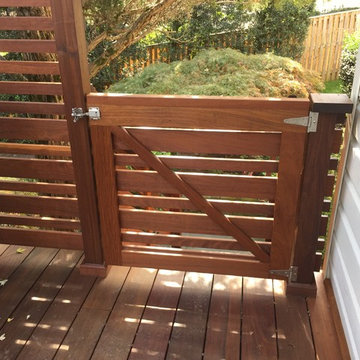 Midcentury Ipe Deck With Waterproof Douglas Fir Ceiling Below
