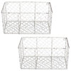 DII Metal Small Wall Mount Chicken Wire Basket in Antique White (Set of 2)