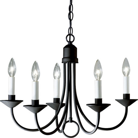 5-Light Chandelier, Textured Black