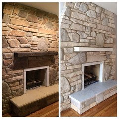 How To Update A Dated Stone Fireplace