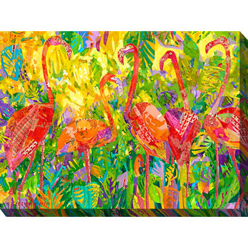 Fabulous Flamingos Canvas Art Print, 40"x30"