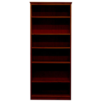 York Bookcase, 11_x25x72, Pine Wood, Antique Cherry