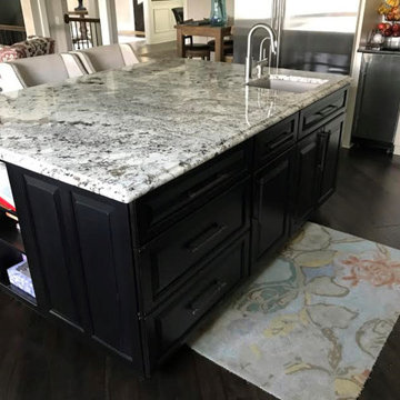 Amish Custom Cabinets- Antique White with Coco Glaze and Maple Espresso
