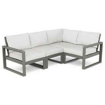 EDGE 4-Piece Modular Deep Seating Set, Slate Gray/Natural Linen