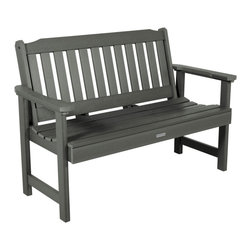 Highwood USA - Lehigh Garden Bench, Coastal Teak, 4' - Outdoor Benches