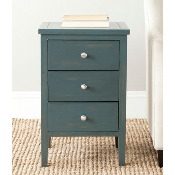 Osof End Table With Storage Drawers, Dark Teal