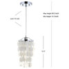Cayla 7" Seashell Chandelier Pendant, White and Chrome