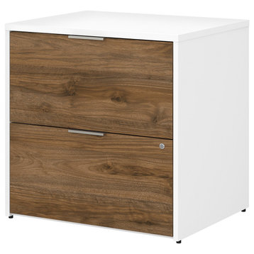 Jamestown 2-Drawer Lateral File Cabinet, Assembled, White and Fresh Walnut