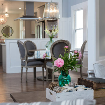 Hamptons-inspired casual/chic restoration of a grand Glenview Craftsman
