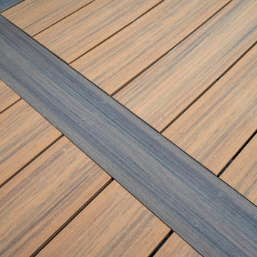 Deckorators Khaya & Sedona Decking, Timbertech Rail Matte Espresso & Drink Rail