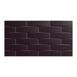 Dimensional Ceramic - Undulation 7/8" x 3-5/8" Mosaic Black - Matte - Tile