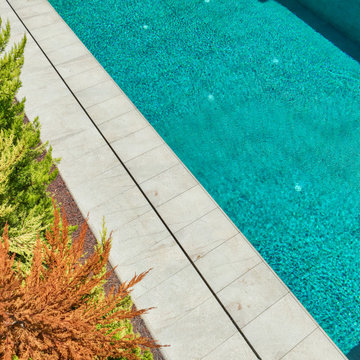 Piazza Cyan & Beige Stone Porcelain Tiles- Cesme,Izmir Villa