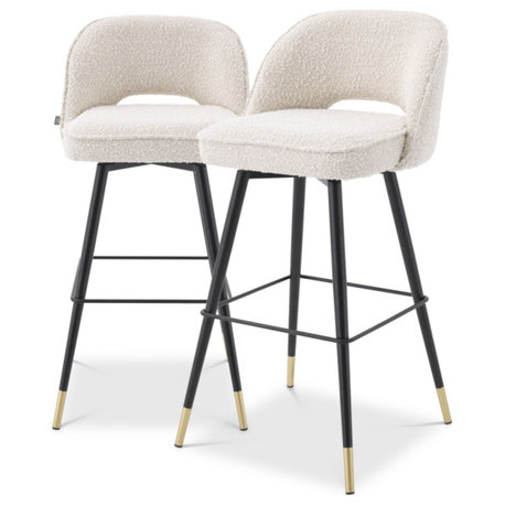 Boucl√© Cream Barstool (Set of 2) | Eichholtz Cliff