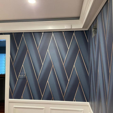 Living Room Wallpaper Installation