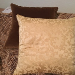Gold Pattern Pillow - Decorative Pillows