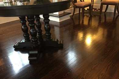 Refinished Hardwood Flooring with Dark Stain