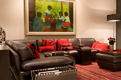 Design ideas for a modern living room in Brisbane.