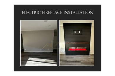 Shiplap Electric Fireplace Installation