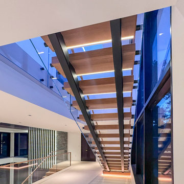 Project #126 | Contemporary Staircases with Integrated LEDs & Glass Railing