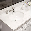 Derby White Bathroom Vanity, Pure White, 72" Wide, Two Mirrors, Two Faucets
