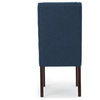 GDF Studio Cline Contemporary Fabric Wingback Dining Chair, Set of 2, Deep Blue