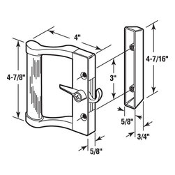 Prime-Line Products C 1024 Sliding Door Handle Set, Black Finish - Door Levers