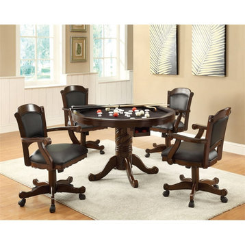 Coaster Turk 5-piece Wood Game Table Set in Tobacco and Black