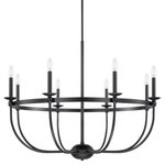 Capital Lighting - Capital Lighting 425181MB Rylann - Eight Light Chandelier - No. of Rods: 3  Canopy Included: TRUE  Canopy Diameter: 5 x 0.75< Rod Length(s): 18.00  Room Type: Kitchen/Dining/Living/BedroomRylann Eight Light Chandelier Matte Black *UL Approved: YES *Energy Star Qualified: n/a  *ADA Certified: n/a  *Number of Lights: Lamp: 8-*Wattage:60w E12 Candelabra Base bulb(s) *Bulb Included:No *Bulb Type:E12 Candelabra Base *Finish Type:Matte Black