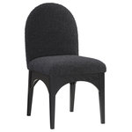 Meridian Furniture - Waldorf Chenille Upholstered Dining Chair, Black, Chenille, Natural Finish, Black, Side Chair, Boucle Fabric, Black Finish - The Waldorf Boucle Fabric Dining Side Chair exudes elegance and comfort. Crafted with solid ash wood, this dining chair boasts a sturdy and durable construction. The black finished legs provide a sleek and welcoming touch to the overall design. The plush black boucle fabric on the seat and backrest of the chair offers a soft and cozy seating experience, making it an ideal choice for long dinner conversations with family and friends.