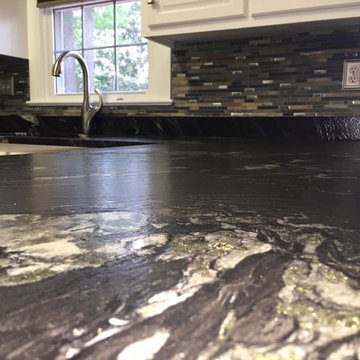 Titanium 3cm leathered granite