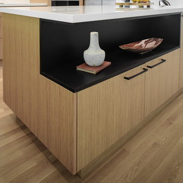 Walnut Creek Japandi Open Plan Kitchen with Two Toned Island