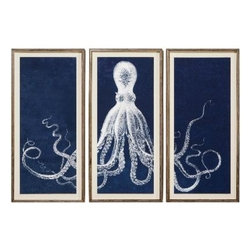 Lord Bodner's Triptych in Blue - Clayton Gray Home - Products